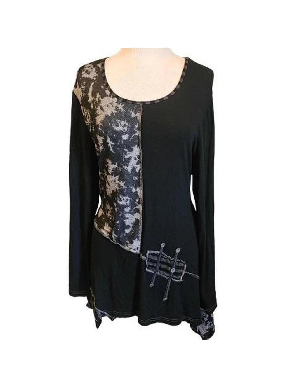 Kaktus Whimsigoth alt patchwork ragdoll top xl irregular hem